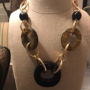 Chico’s Black/Gold/Tan chain necklace